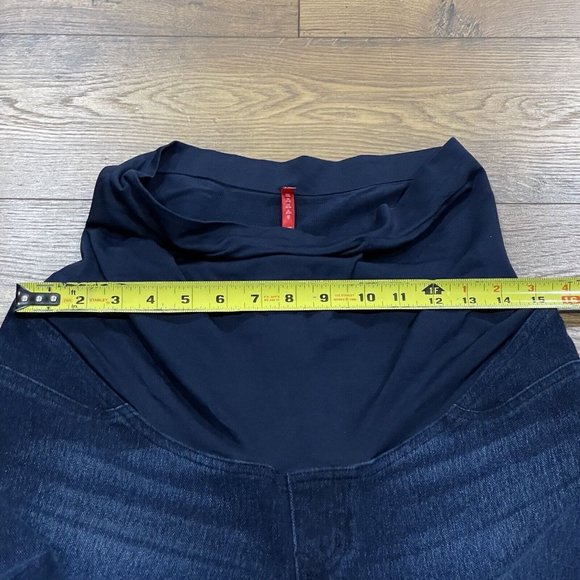 SPANX Mama Ankle Jean-ish Leggings Large Maternity Pant Blue Twilight Full Panel - Picture 10 of 11